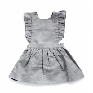 NWT Beba Bean Pinafore Linen Dress, 6-12 Month